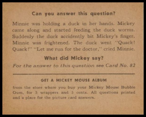 R174 1935 Gum Inc Mickey Mouse Bubble Gum Cartoons